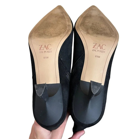Zac Zac Posen Nathan Ruched Stiletto Boot Zipped Ankle Bootie Black Size 8.5 - Picture 6 of 9